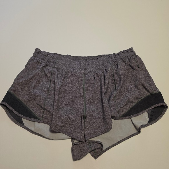 lululemon athletica Pants - Lululemon Find Your Pace Heathered Space Dye Grey Purple Running Shorts Size 14